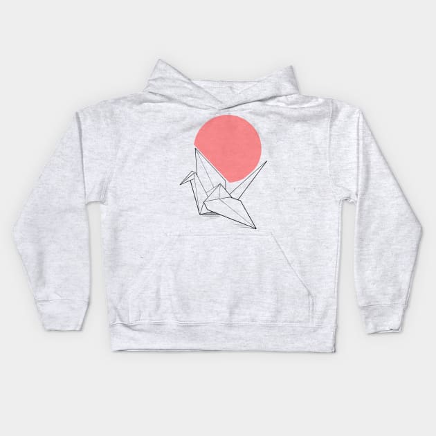 Paper crane Kids Hoodie by Makar